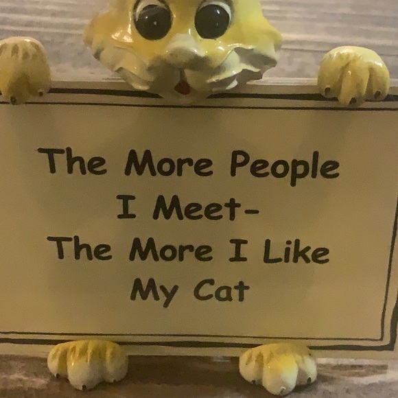 Vintage J&D Design Cat Figurine Card Holder - Picture 3 of 11